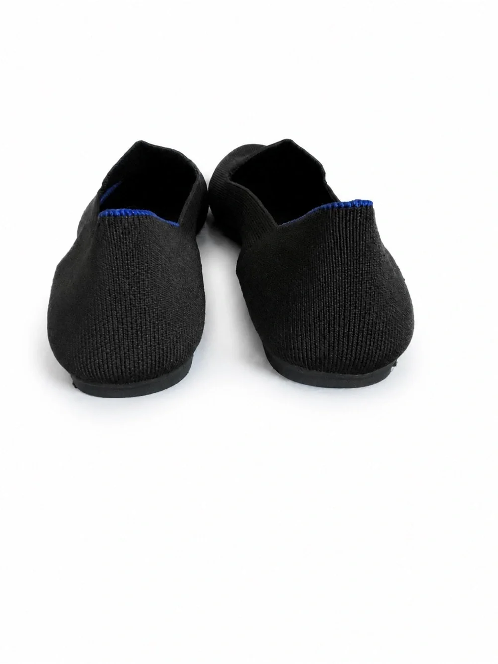 Rothy’s The Loafer Black Cobalt Blue Trim Washable Flats Women’s 8.5